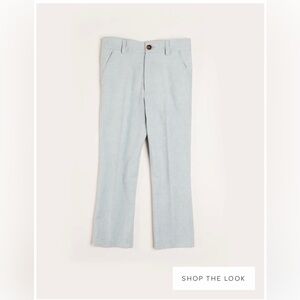 Plain Light Linen Suit Trousers in Blue size 10